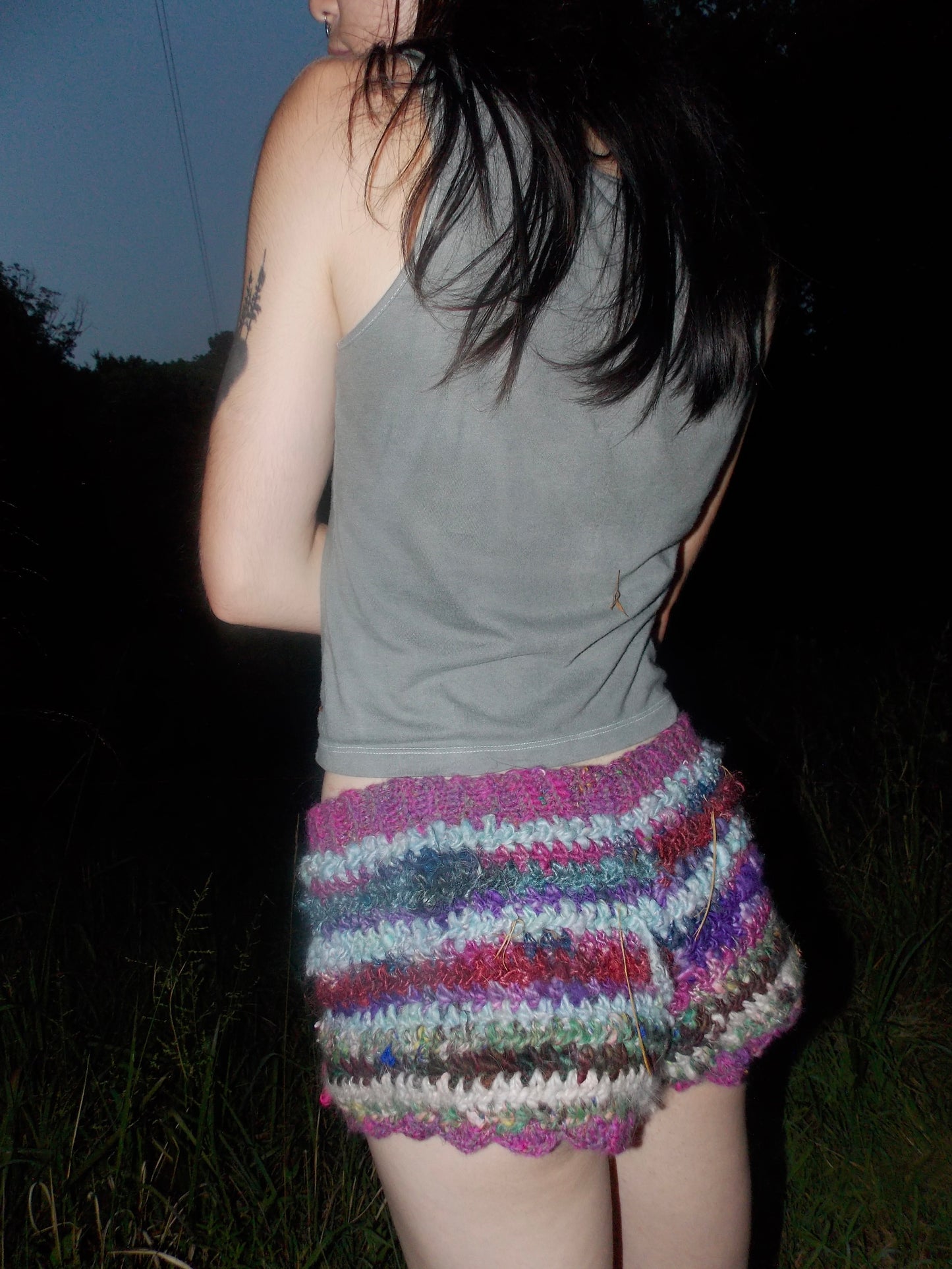 Handspun Crochet Mini Shorts